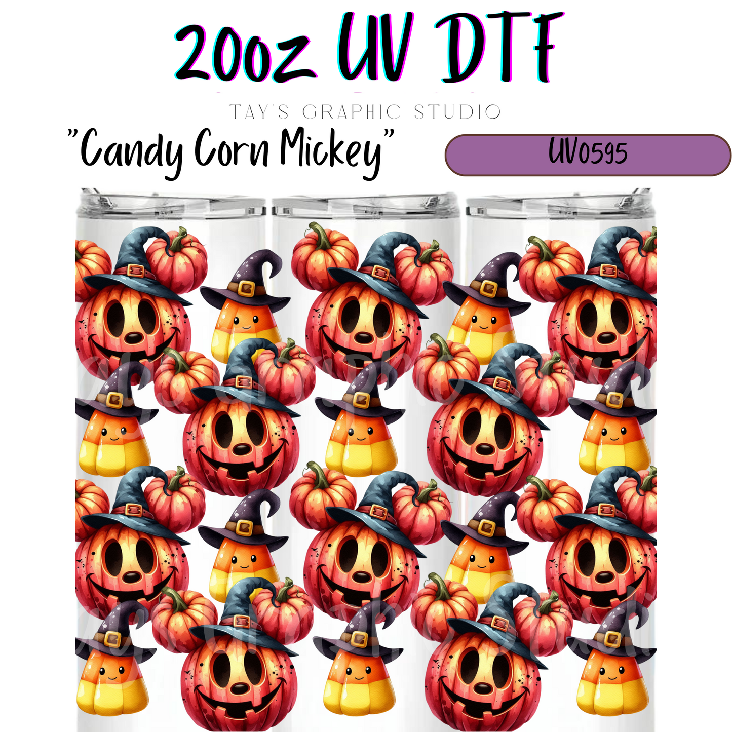 Exclusive - Candy Corn Mickey 20oz UV DTF Wrap - MTO0595