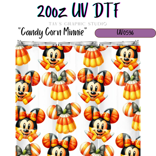 Exclusive - Candy Corn Minnie Mouse 20oz UV DTF Wrap - MTO0596