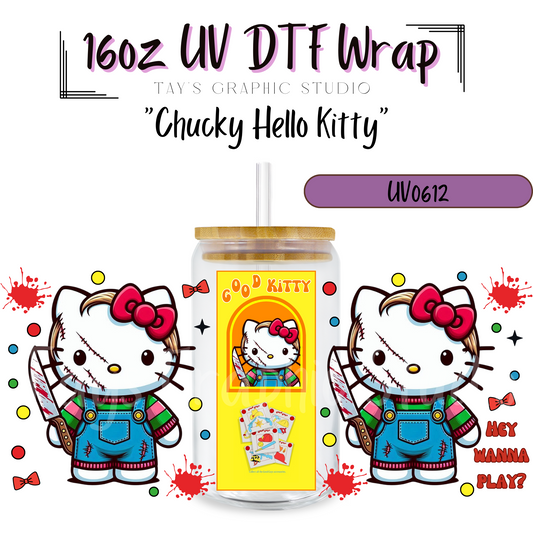 Exclusive - Chucky Hello Kitty 16oz UV DTF Wrap - MTO0612