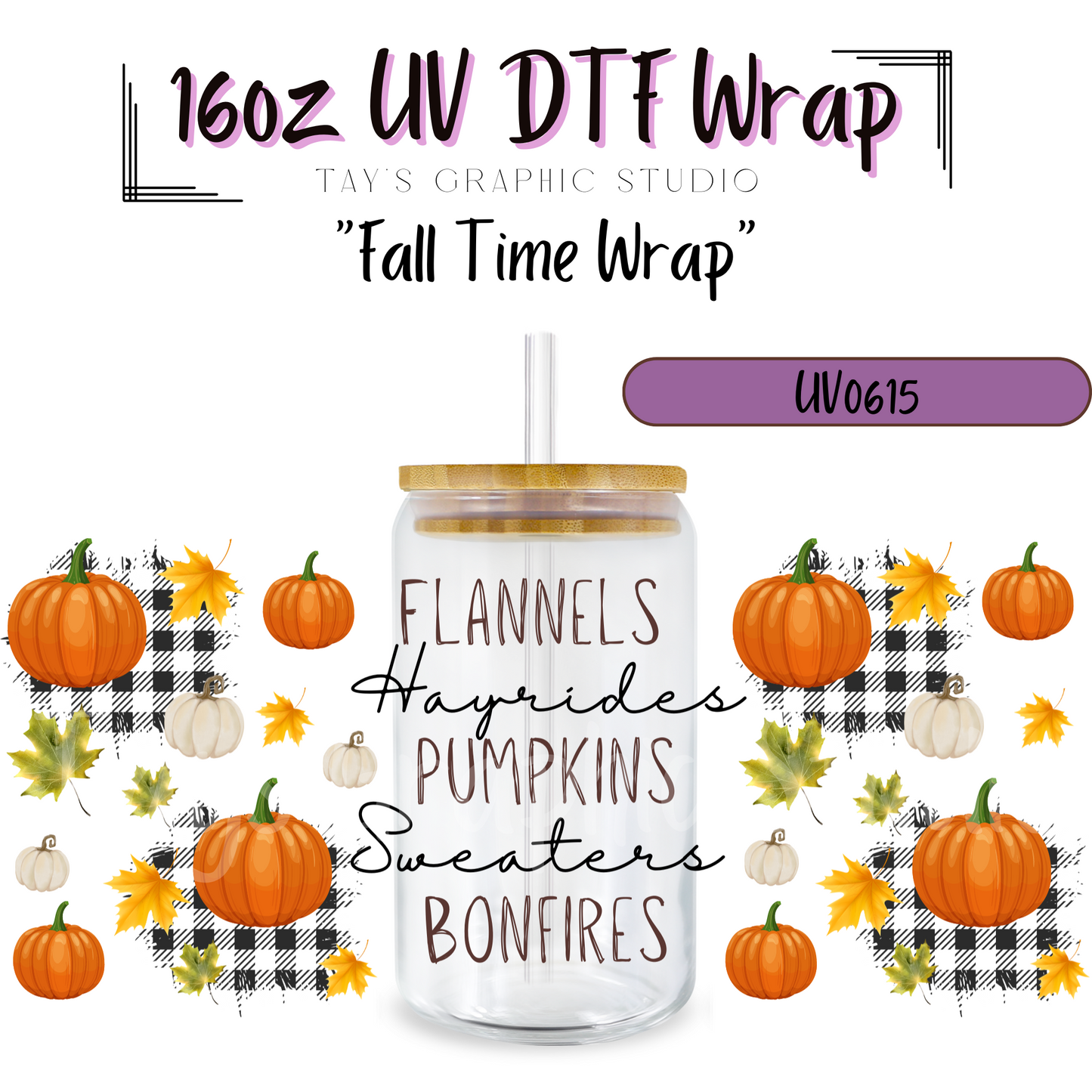 Exclusive - Fall Time 16oz UV DTF Wrap - MTO0615