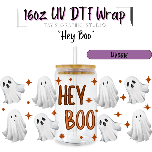 Exclusive - Hey Boo 16oz UV DTF Wrap - MTO0618