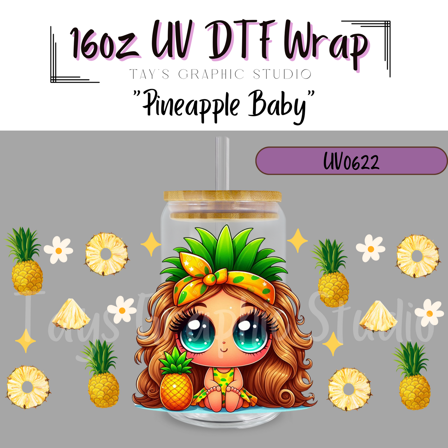 Exclusive - Pineapple Baby 16oz UV DTF Wrap - MTO0622