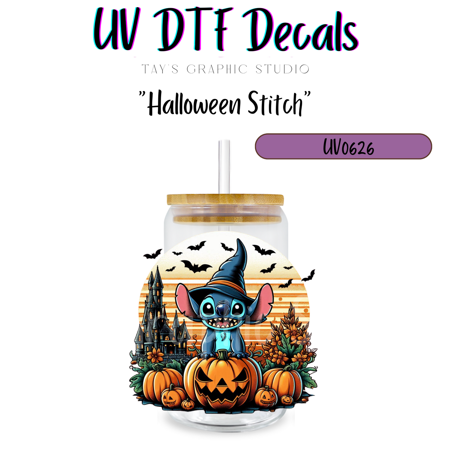 Exclusive - Halloween Stitch 16oz UV DTF Wrap - MTO0626