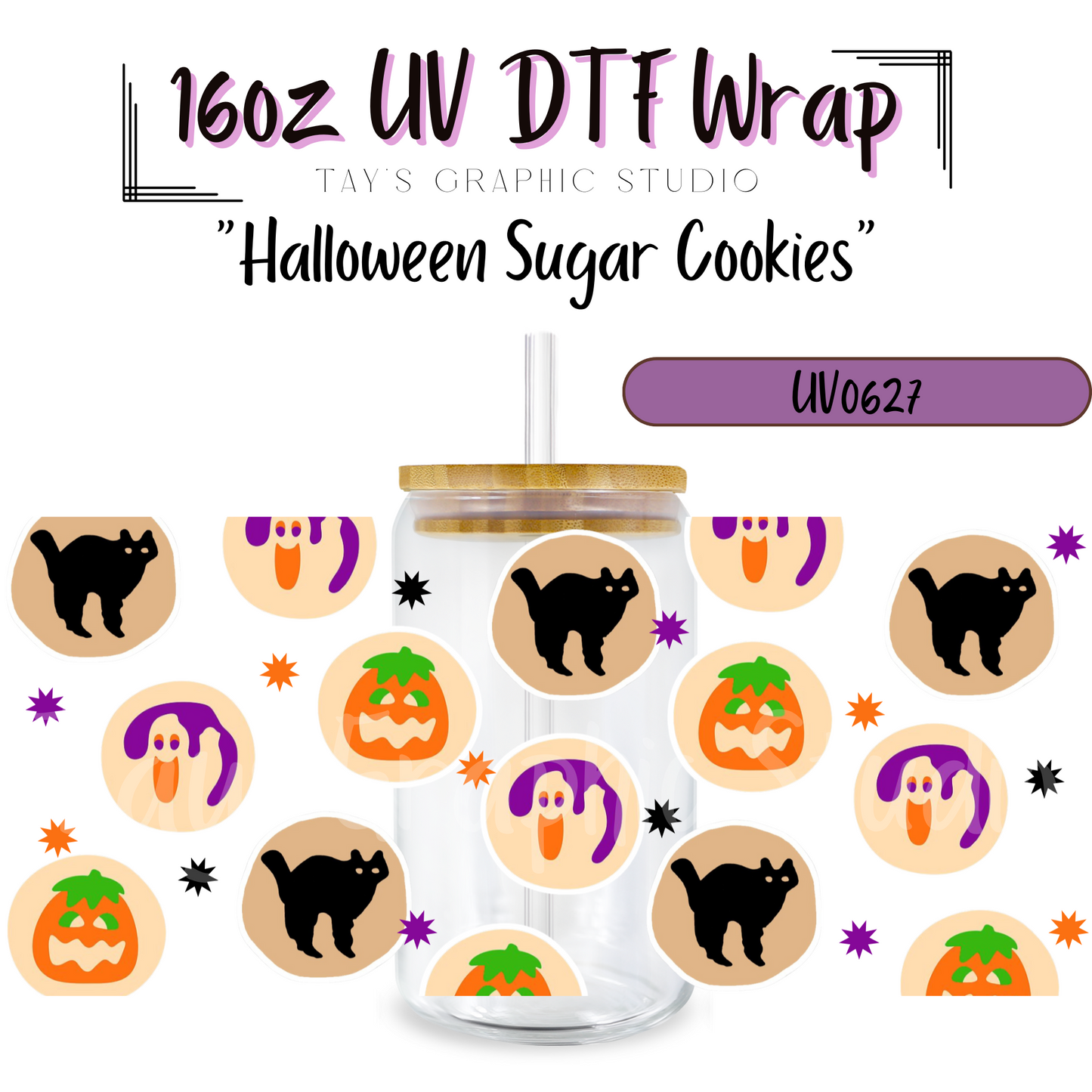 Exclusive - Halloween Sugar Cookies 16oz UV DTF Wrap - MTO0627