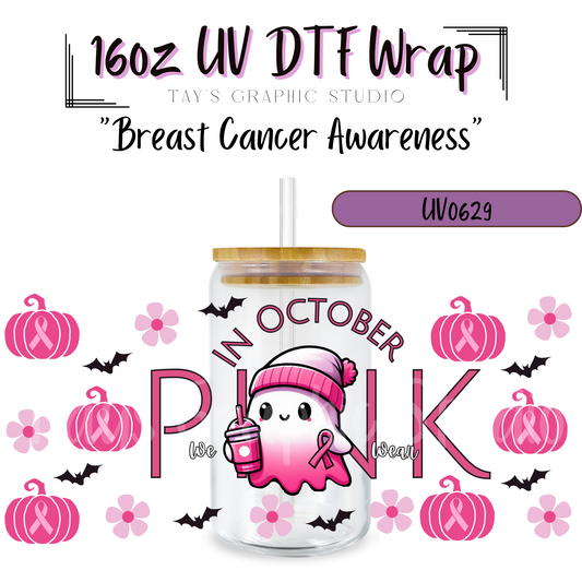 Exclusive - Breast Cancer Awareness 16oz UV DTF Wrap - MTO0629