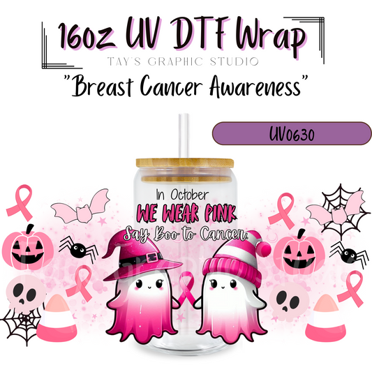 Exclusive - Breast Cancer Awareness 16oz UV DTF Wrap - MTO0630