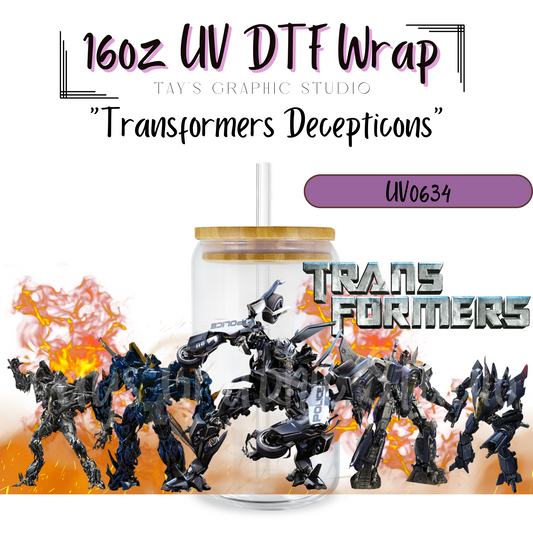 Exclusive - Transformers Decepticons 16oz UV DTF Wrap - MTO0634