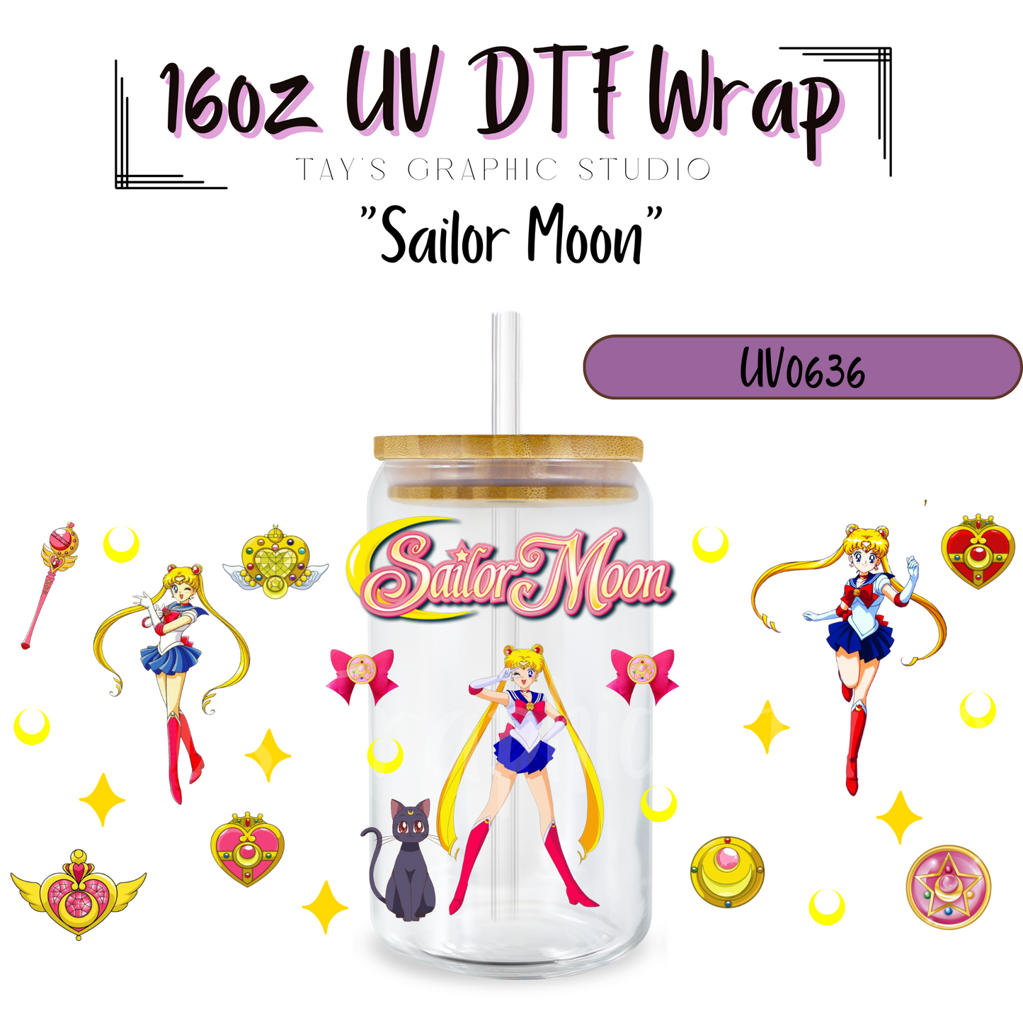 Exclusive - Sailor Moon 16oz UV DTF Wrap - MTO0636