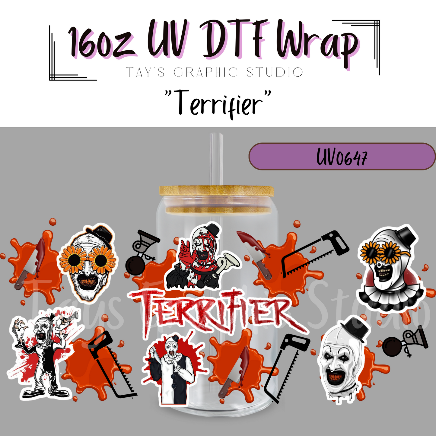 Exclusive - Terrifier Collage UV DTF Wrap - MTO0647