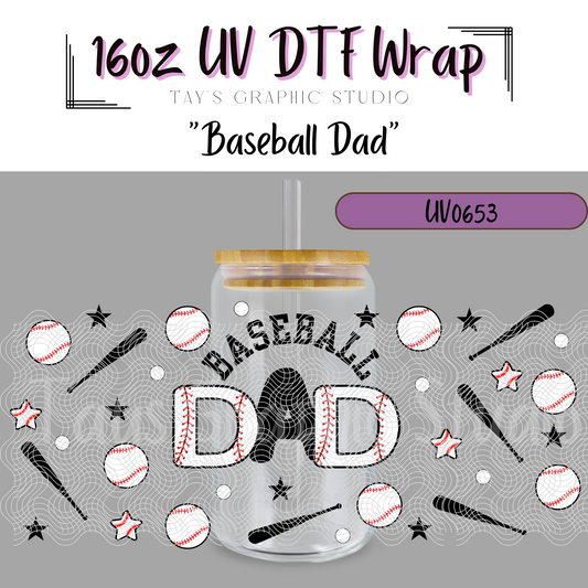 Exclusive - Baseball Dad 16oz UV DTF Wrap - MTO0653