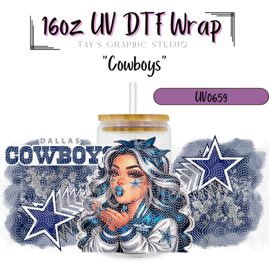 Exclusive - Cowboys 16oz UV DTF Wrap - MTO0659