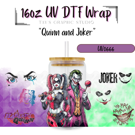 Exclusive - Quinn and Joker 16oz UV DTF Wrap - MTO0666