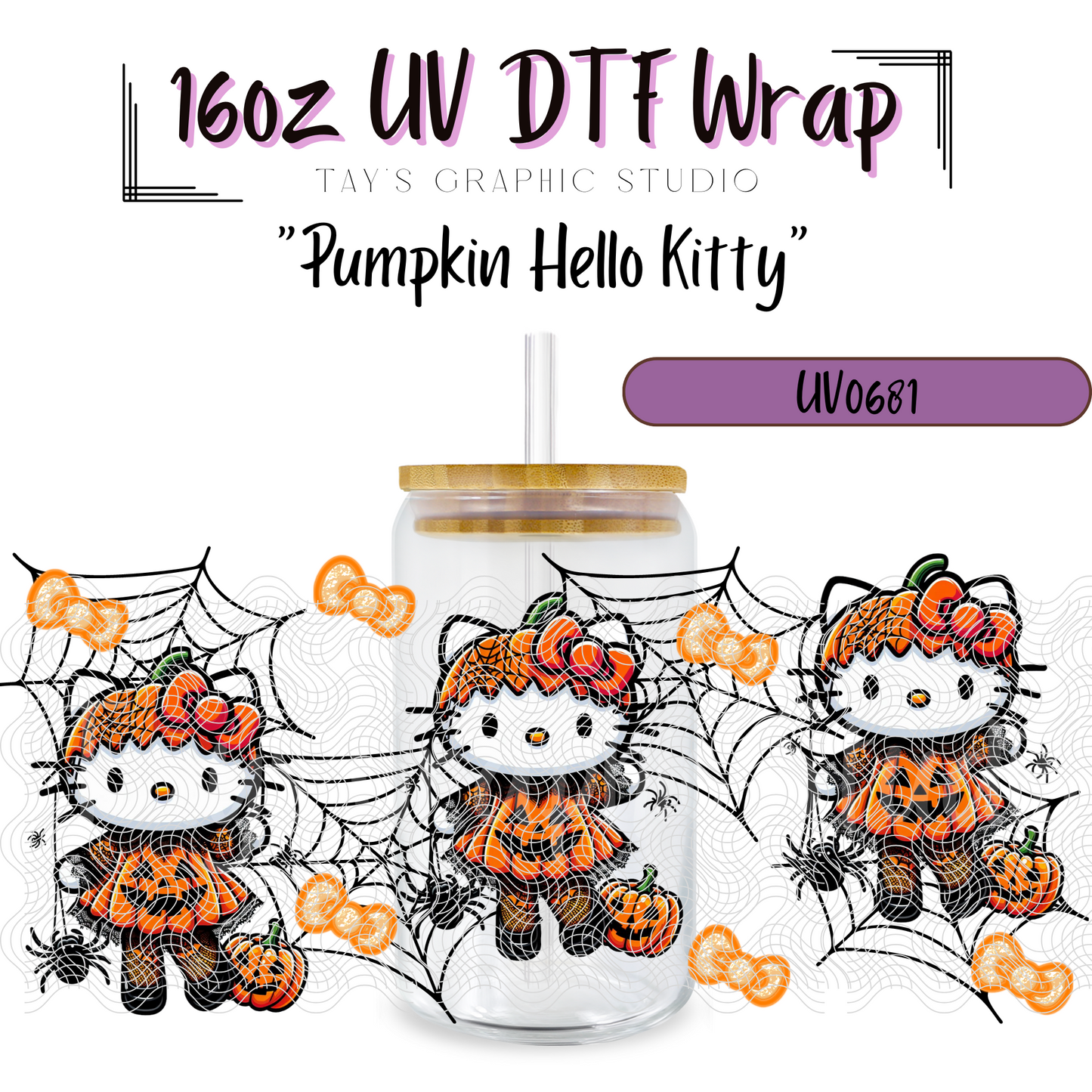 Exclusive - Pumpkin Hello Kitty UV DTF Wrap - MTO0681