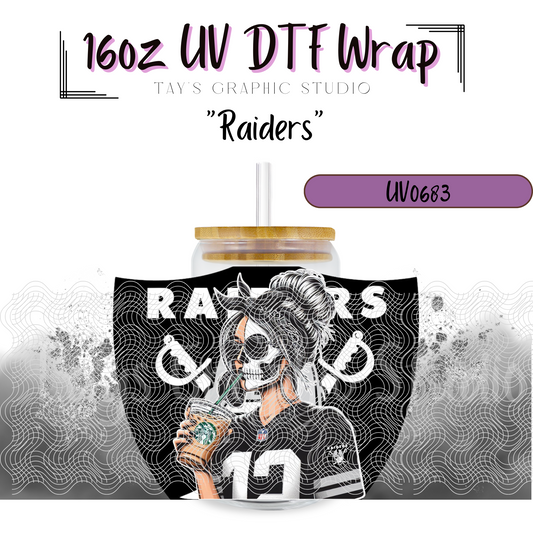 Exclusive - Raiders Skeleton Girl UV DTF Wrap - MTO0683