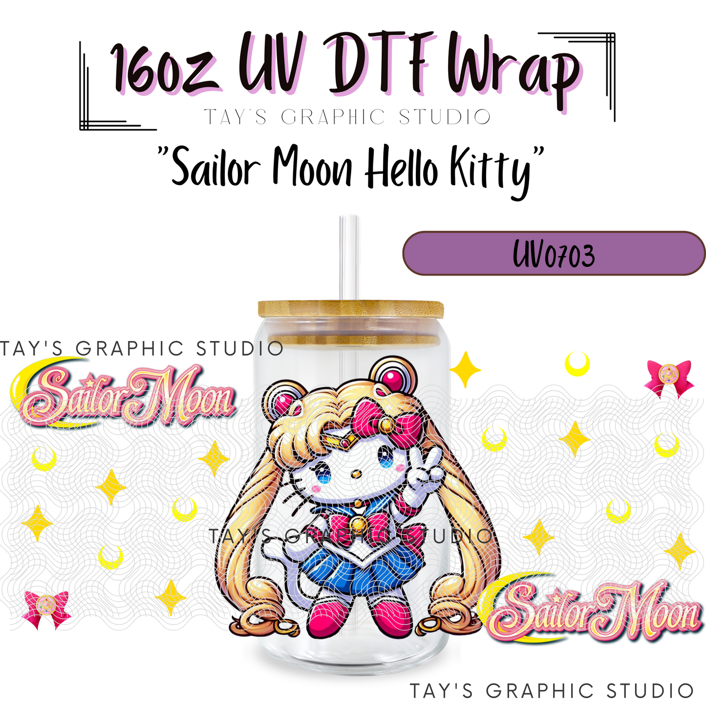 Exclusive - Sailor Moon Hello Kitty UV DTF Wrap - MTO0703