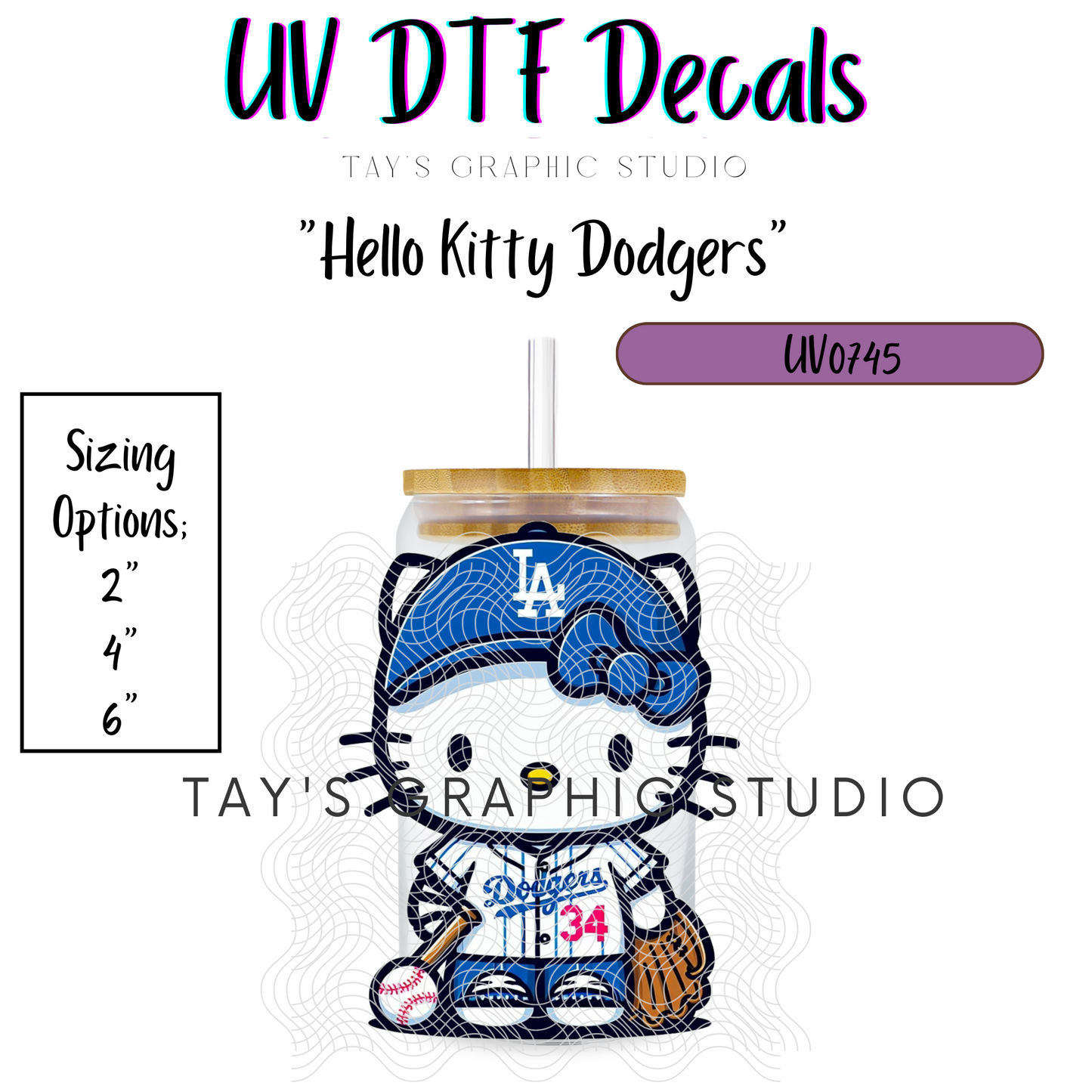 Exclusive - Hello Kitty Dodgers Decal UV DTF - MTO0745