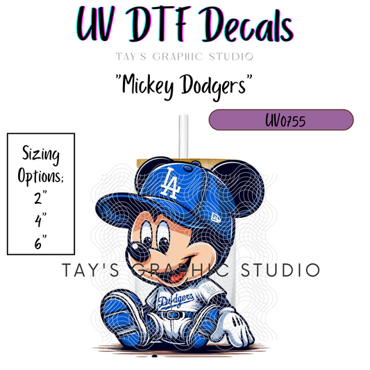 Exclusive - Dodgers Mickey UV DTF Decal - MTO0755