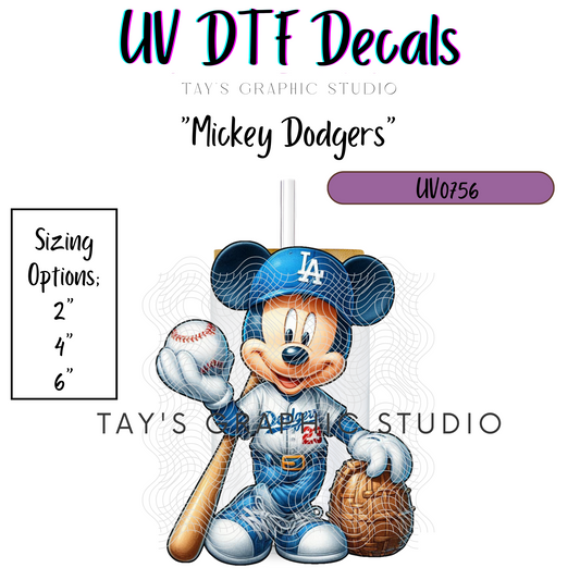 Exclusive - Mickey Dodgers UV DTF Decal - MTO0756