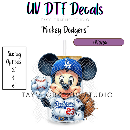 Exclusive - Mickey Dodgers UV DTF Decal - MTO01758