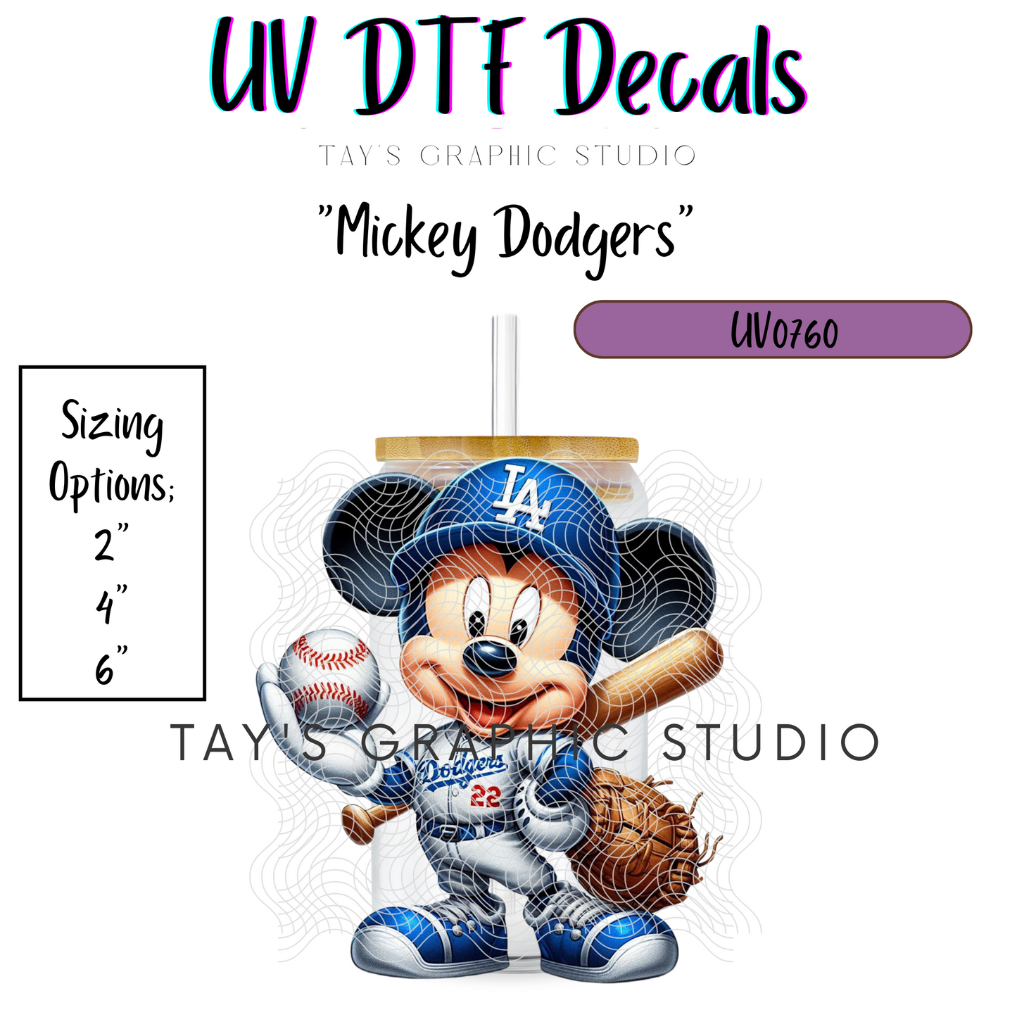 Exclusive - Mickey Dodgers UV DTF Decal - MTO0760