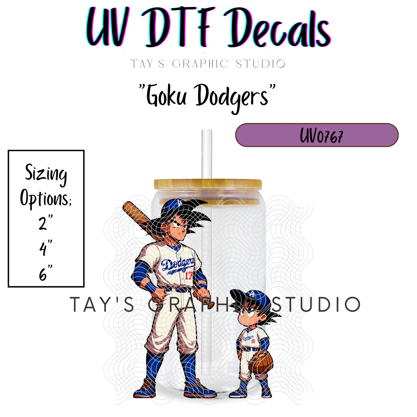 Exclusive - Goku Dodgers UV DTF Decal - MTO0767