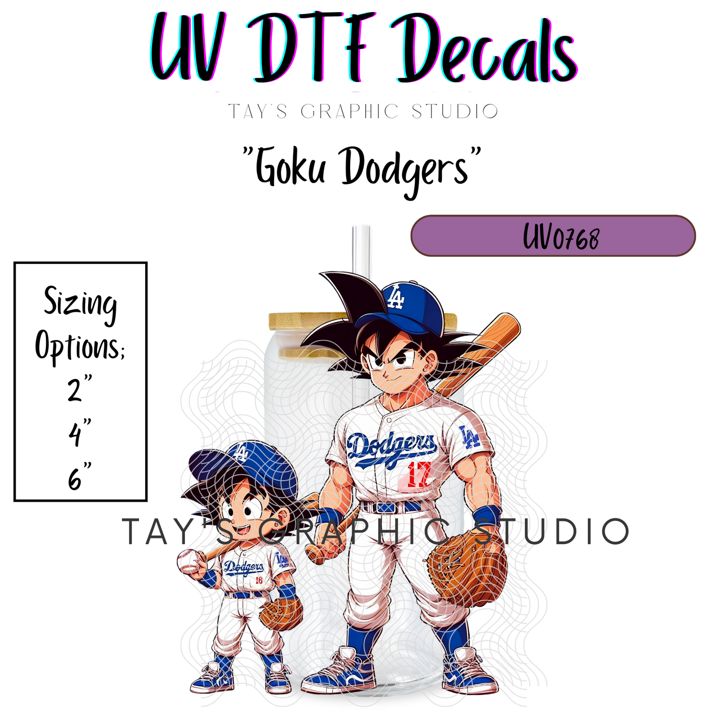 Exclusive - Goku Dodgers UV DTF Decal - MTO0768