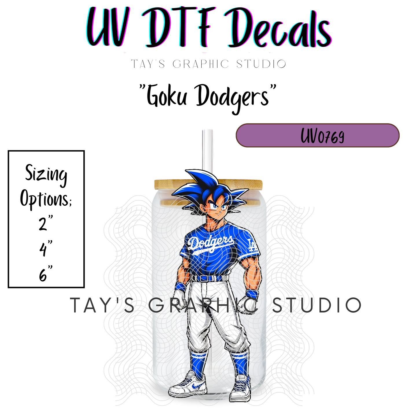 Exclusive - Goku Dodgers UV DTF Decal - MTO0769