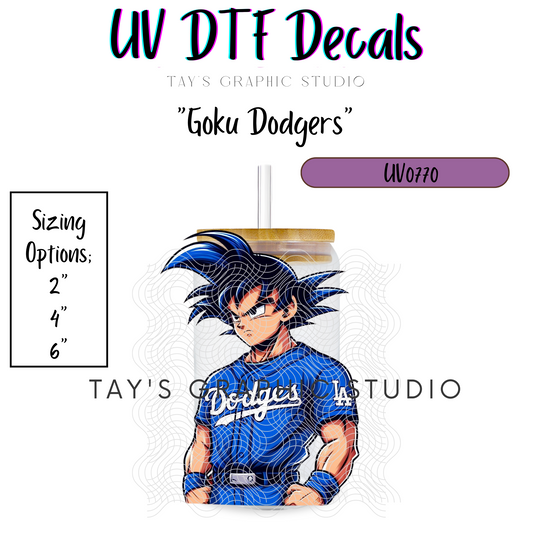 Exclusive - Goku Dodgers UV DTF Decal - MTO0770