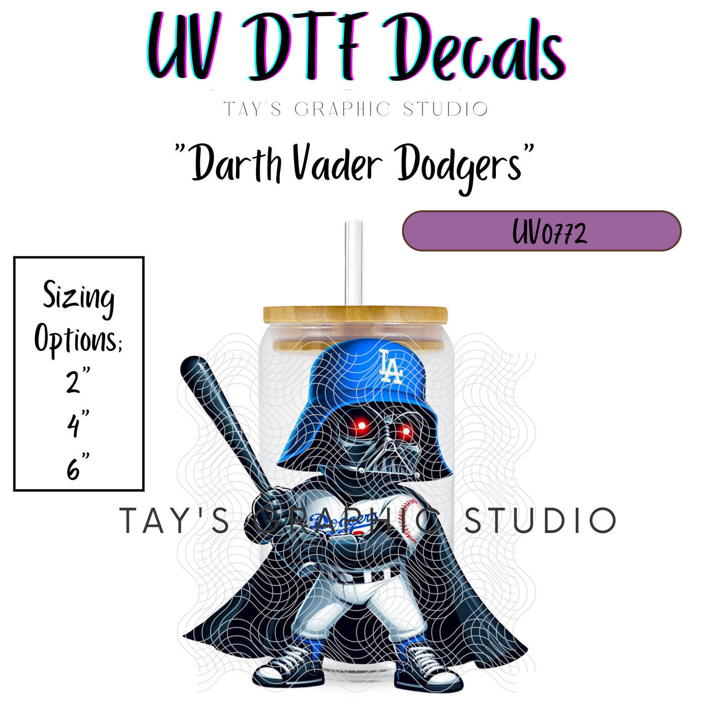 Exclusive - Darth Vader Dodgers UV DTF Decal - MTO0772