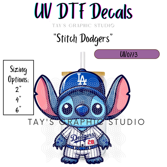 Exclusive - Stitch Dodgers UV DTF Decal - MTO0773