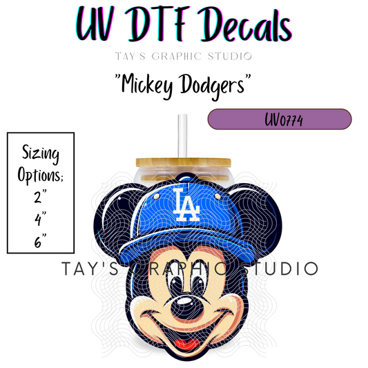 Exclusive - Mickey Dodgers UV DTF Decal - MTO0774