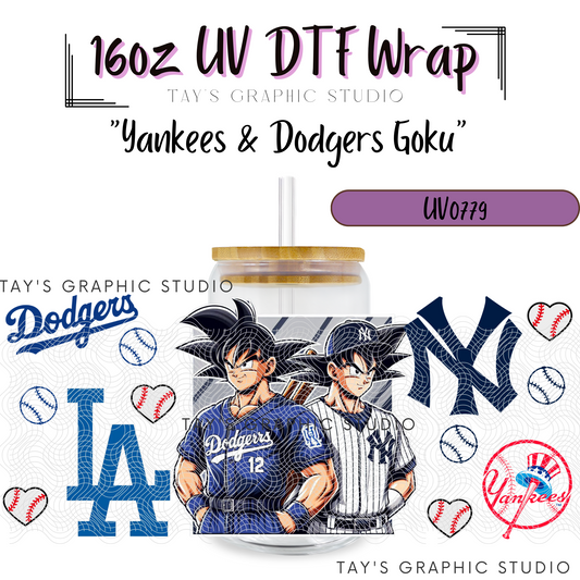 Exclusive - Yankees and Dodgers Goku 16oz UV DTF Wrap - MTO0779