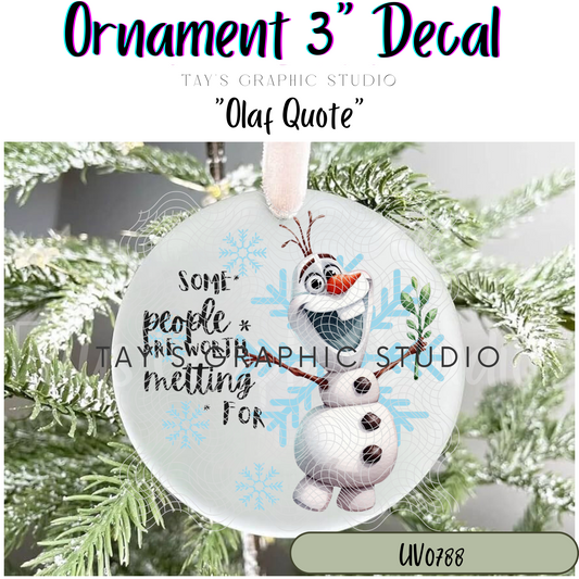 Exclusive - Olaf Quote Ornament Decal - MTO0788