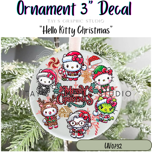 Exclusive - Hello Kitty Christmas Ornament Decal - MTO0792