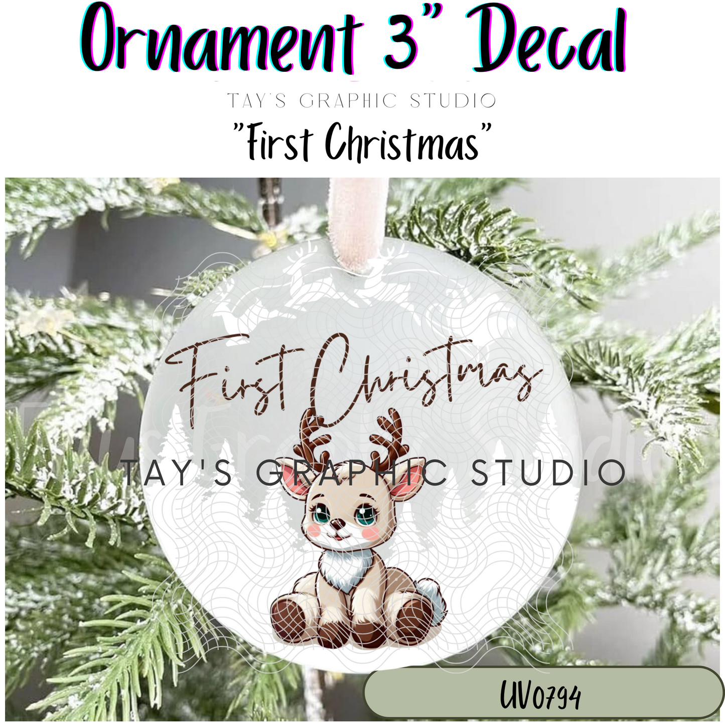 Exclusive - First Christmas Ornament Decal - MTO0794