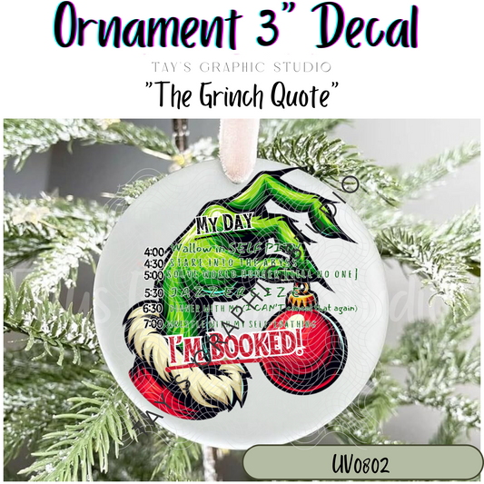 Exclusive - The Grinch Quote Ornament Decal - MTO0802