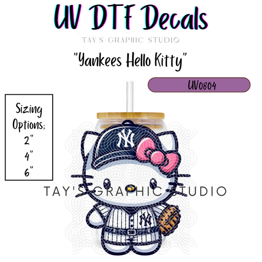 Exclusive - Yankees Hello Kitty UV DTF Decal - MTO0804