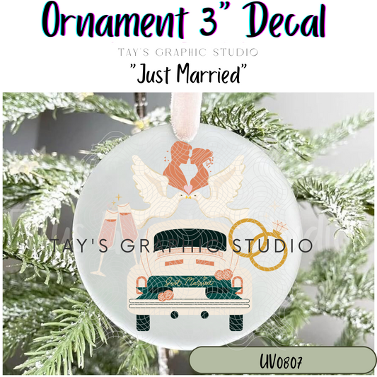 Exclusive - Just Married Ornament Decal - MTO0807