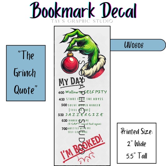 Exclusive - The Grinch Quote Bookmark Decal - MTO0808