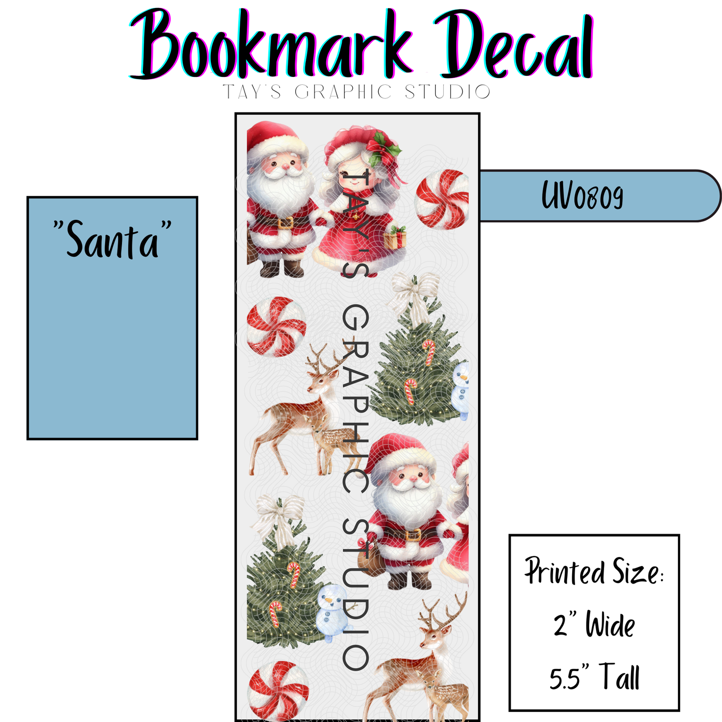 Exclusive - Santa Bookmark Decal - MTO0809