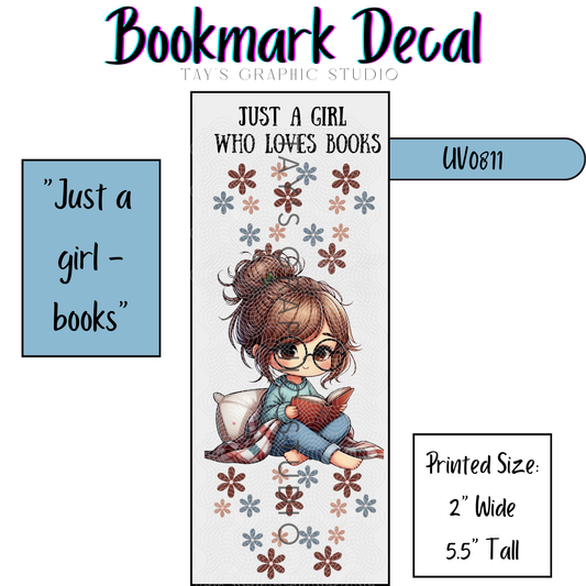 Exclusive - Just a Girl Bookmark Decal - MTO0811