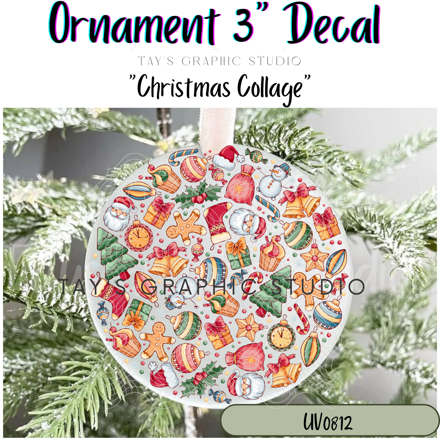 Exclusive - Christmas Collage Ornament Decal - MTO0812