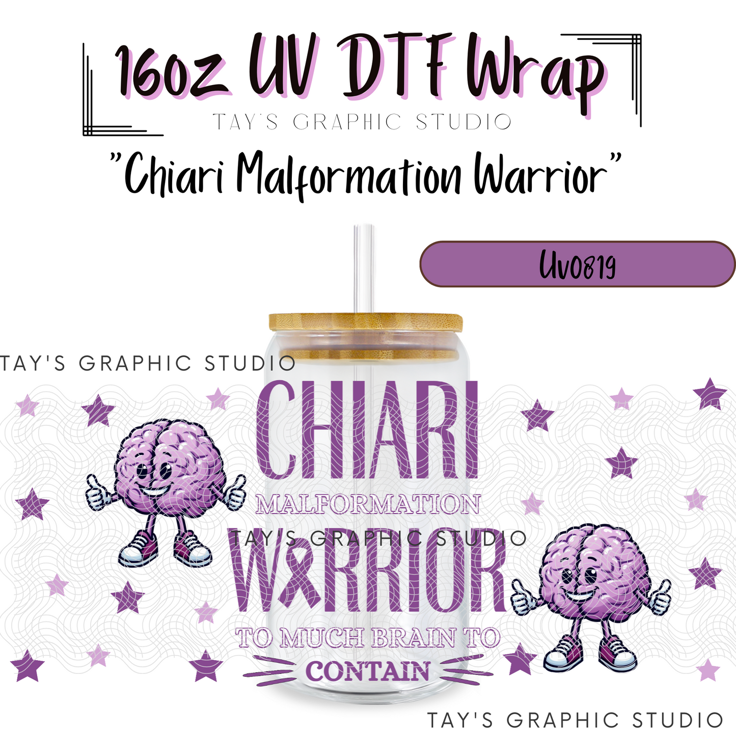 Exclusive - Chiari Malformation Warrior UV DTF Wrap - MTO0879