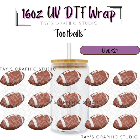 Exclusive - Football Balls Wrap UV DTF Wrap - MTO0821