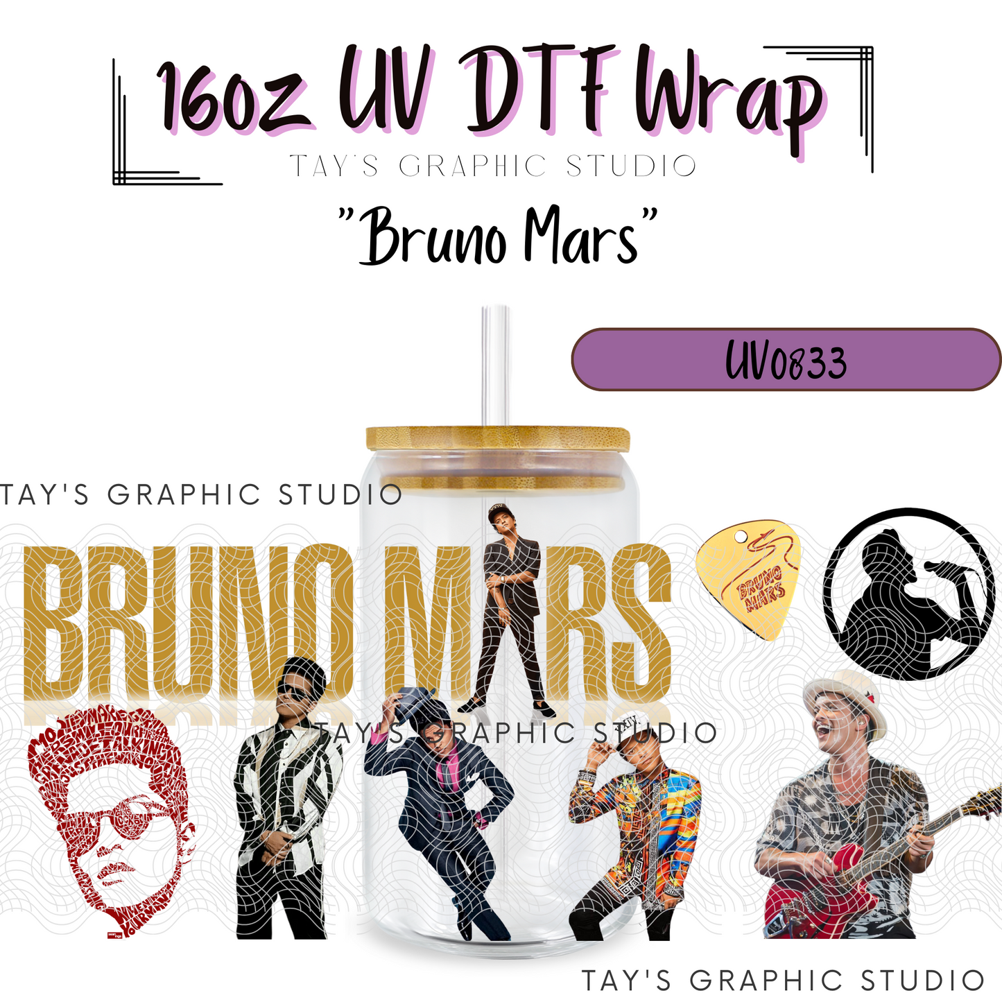 Exclusive - Bruno Mars UV DTF Wrap - MTO0833