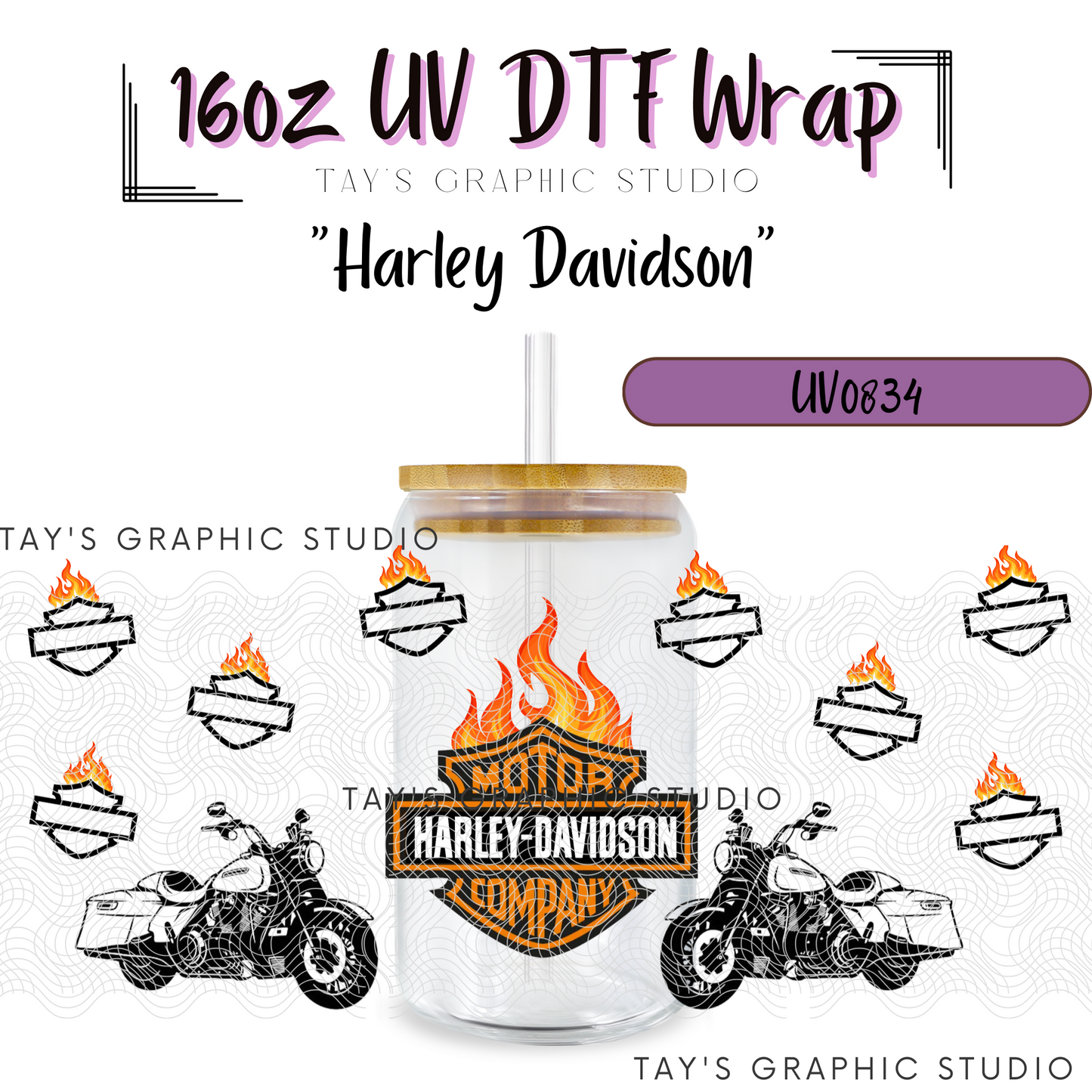 Exclusive - Harley Davidson UV DTF Wrap - MTO0834