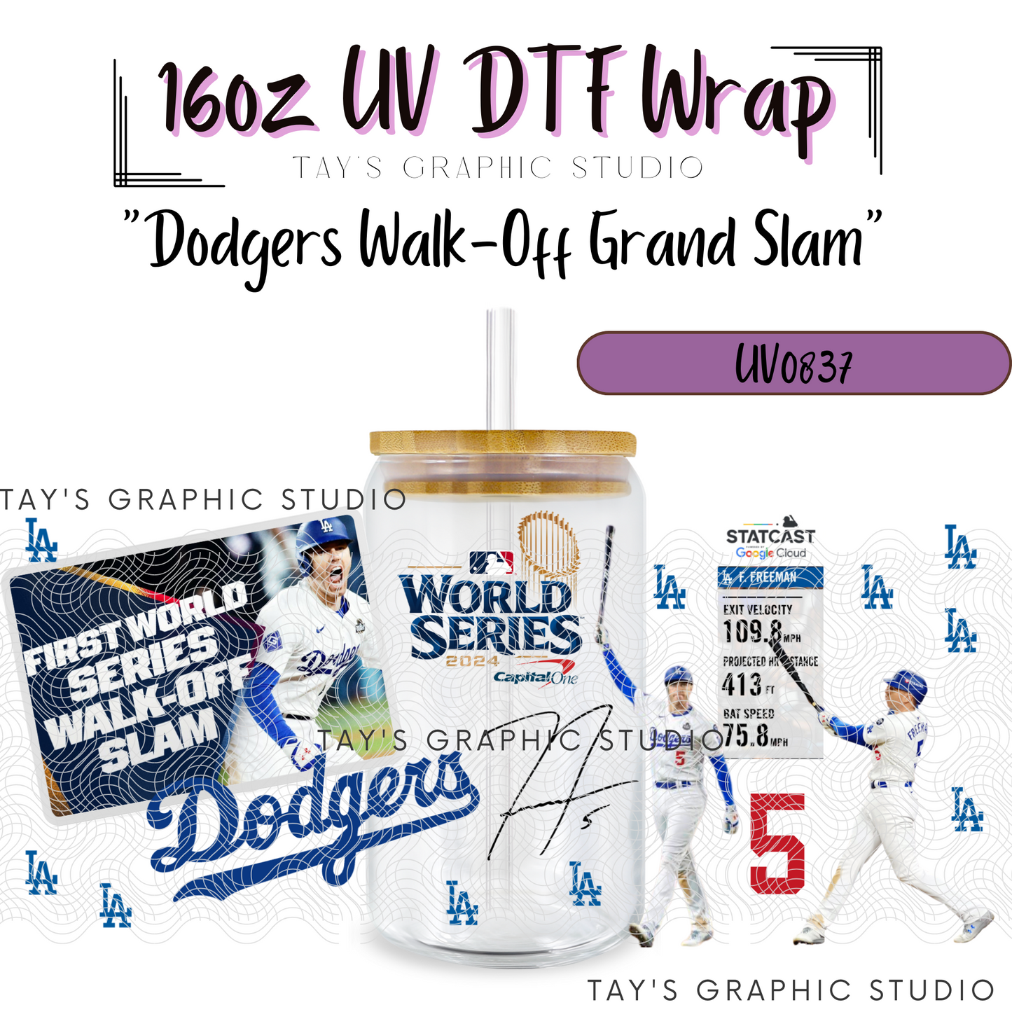 Exclusive - Dodgers Walk-Off Grand Slam UV DTF Wrap - MTO0837