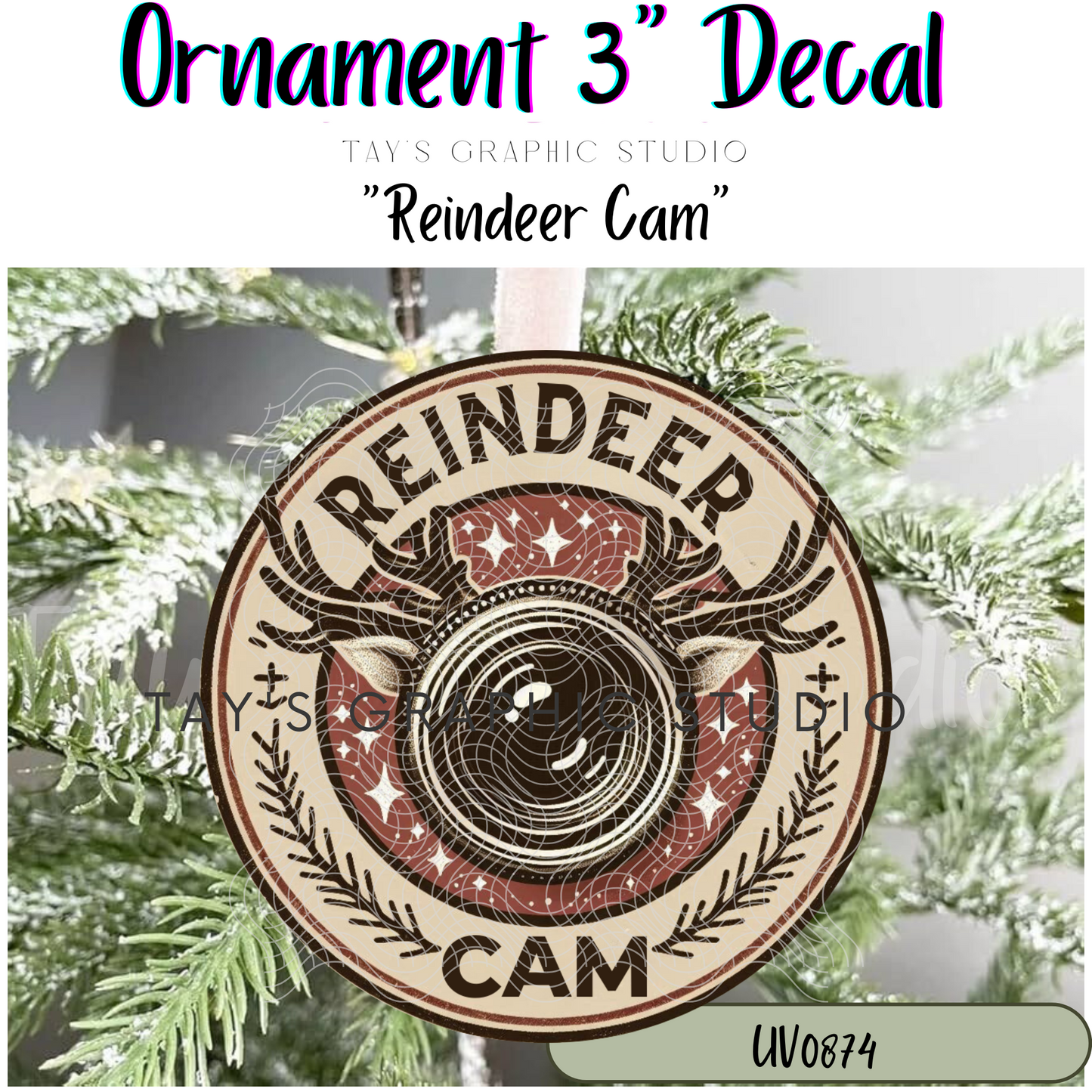 Exclusive Reindeer/Rudolph Cam Decals Collection - 5 Different Decals to Chose From - MTO Decals