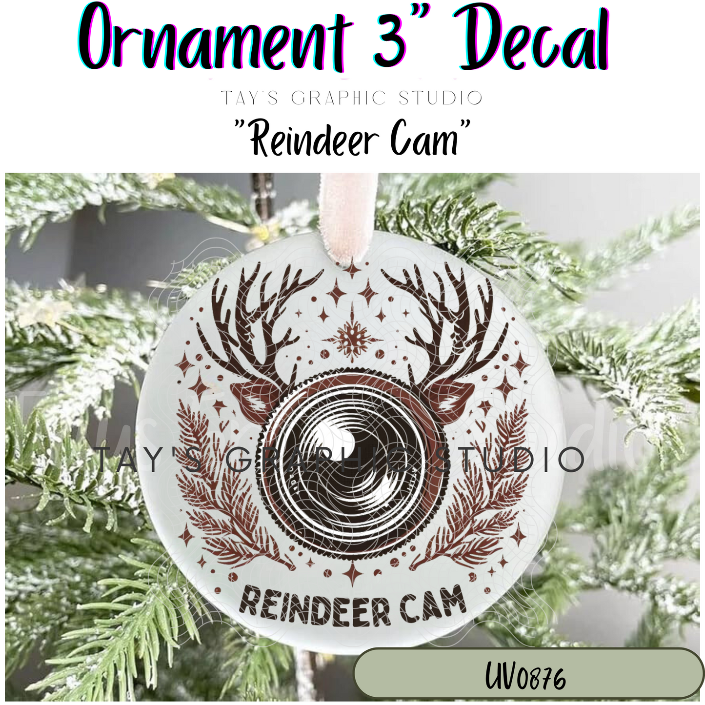 Exclusive Reindeer/Rudolph Cam Decals Collection - 5 Different Decals to Chose From - MTO Decals