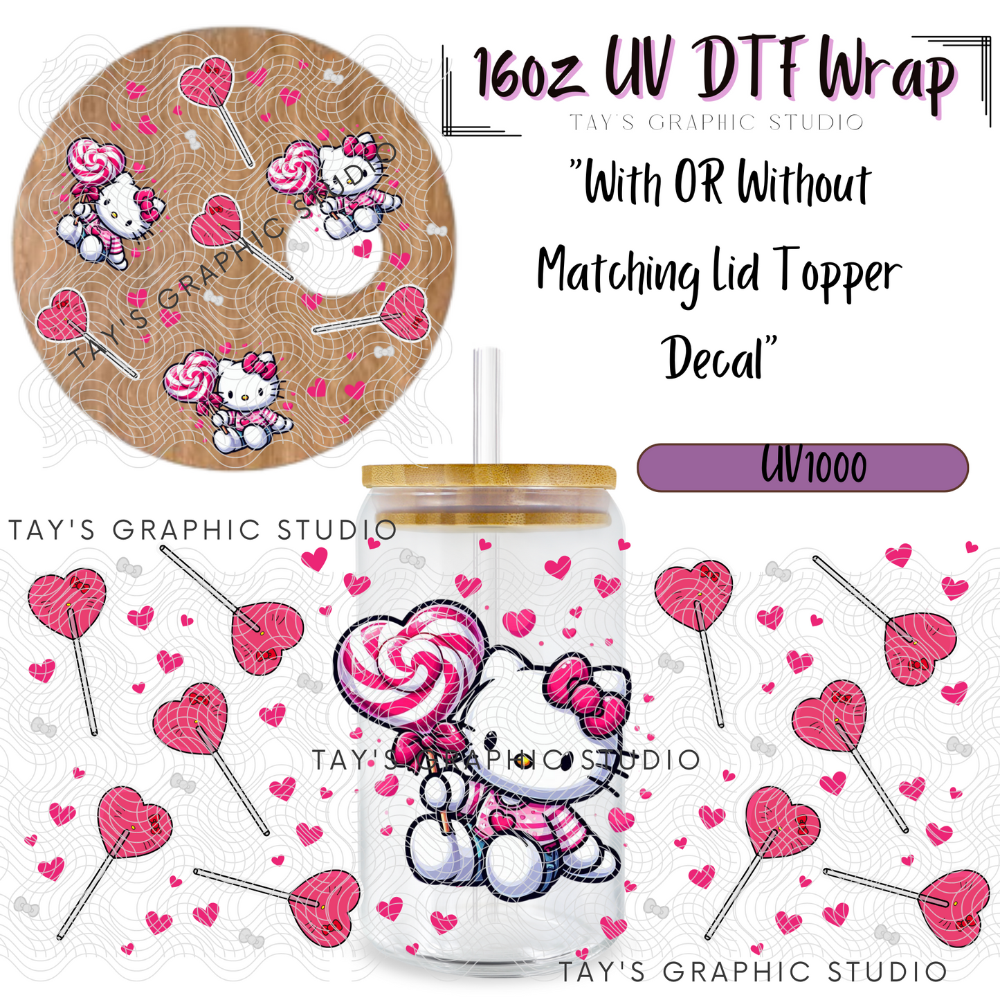 Exclusive - Valentines Hello Kitty Wrap With OR Without matching Lid - MTO